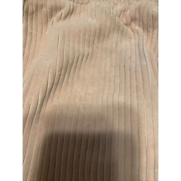 H&M Womens Solid Light Pink Velour Velvet Ribbed High Waist Pants Large - Picture 3 of 5